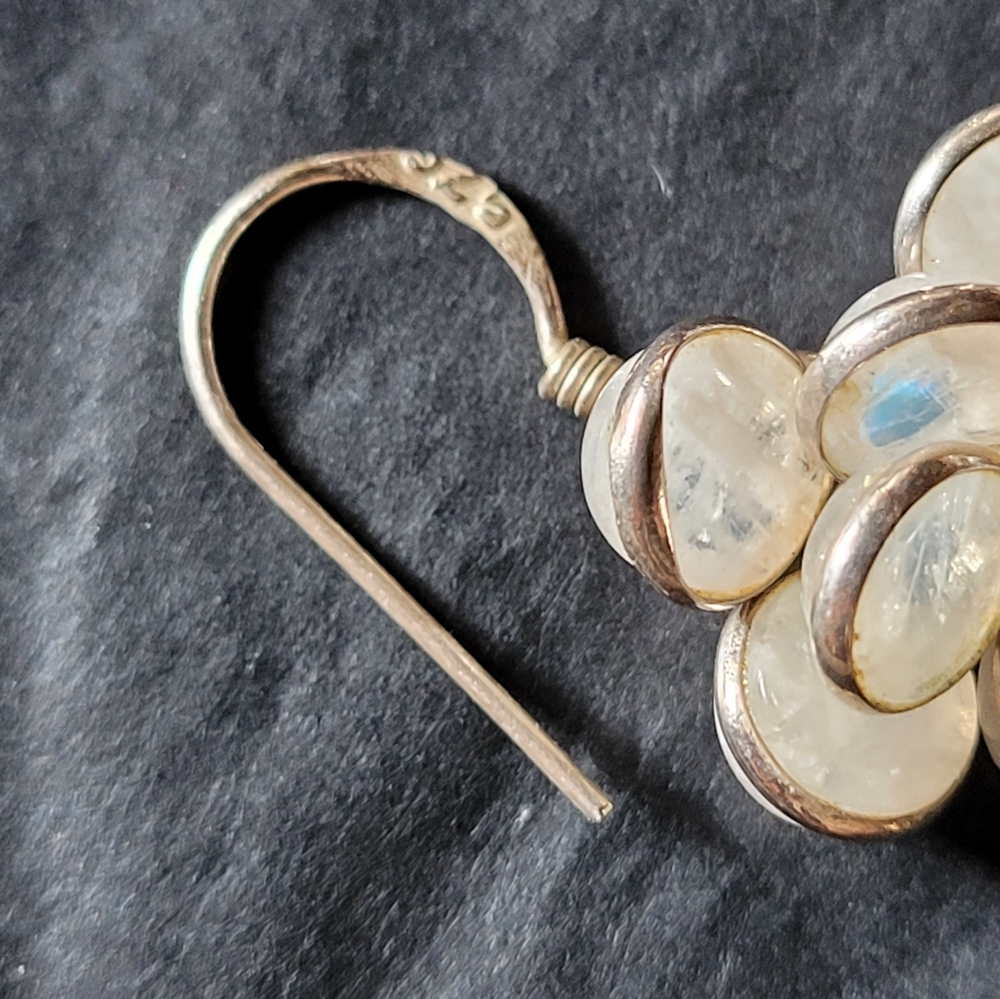 VTG Sterling Moonstone Earrings - Picture 5 of 6